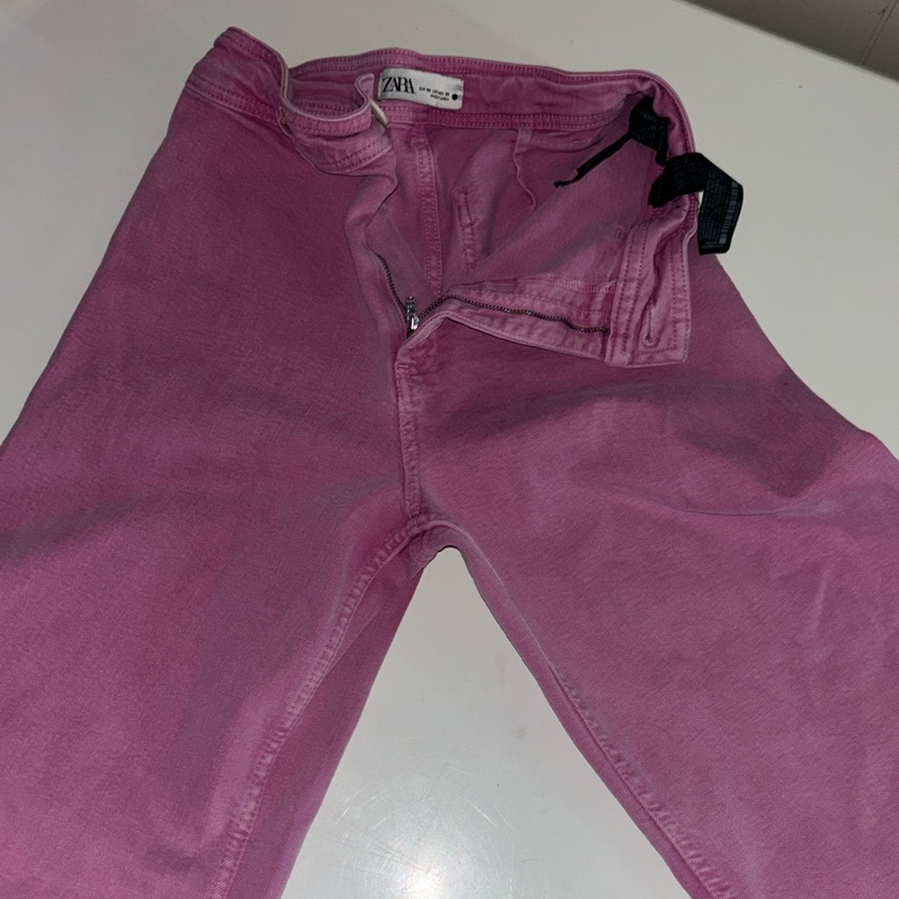 Zara Pink Wide Leg Jeans Size 6